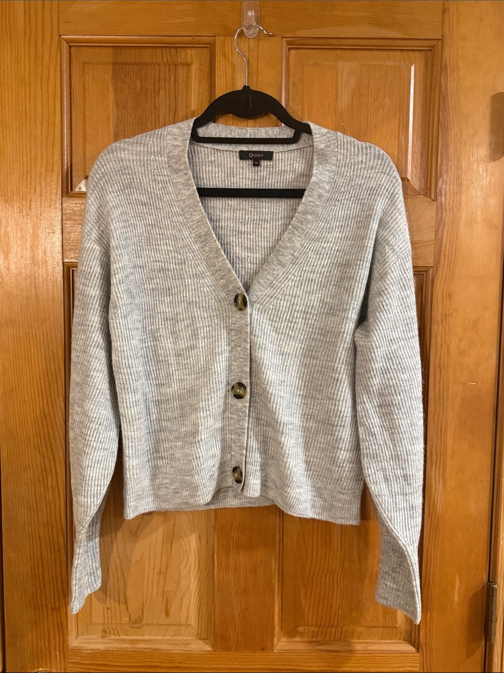 Quince women wool blend button down cardigan sweater size medium.